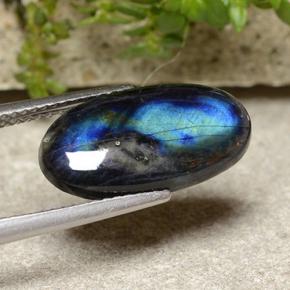 Espectrolita multicolorido natural 3,73ct, corte oval, opaco