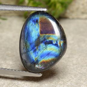 Espectrolita multicolorido natural 3,67ct, forma extravagante, opaco
