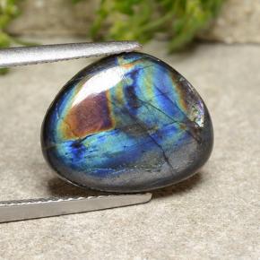 Espectrolita multicolorido natural 3,67ct, forma extravagante, opaco