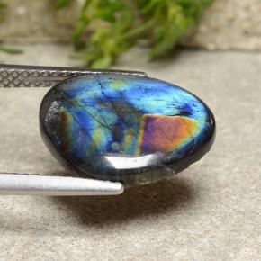 Espectrolita multicolorido natural 3,67ct, forma extravagante, opaco
