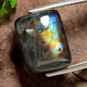 Spectrolite Multicolorido Natural 10.12ct, baguete, Opaco