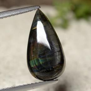 Spectrolite Multicolorido Natural 3.44ct, Formato de pêra, Opaco