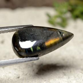 Spectrolite Multicolorido Natural 3.44ct, Formato de pêra, Opaco