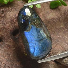 Espectrolita multicolorido natural 4,56ct, formato de pêra, opaco