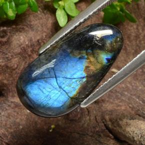 Espectrolita multicolorido natural 4,56ct, formato de pêra, opaco