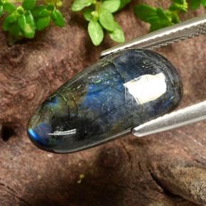 Espectrolita multicolorido natural 4,56ct, formato de pêra, opaco