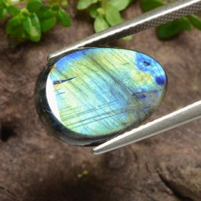 Espectrolita multicolorido natural 4,55ct, formato de pêra, opaco