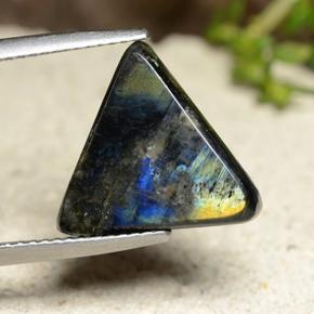 Espectrolita multicolorido natural 4,79ct, trillion, opaco
