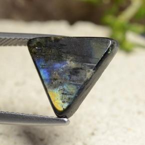 Espectrolita multicolorido natural 4,79ct, trillion, opaco