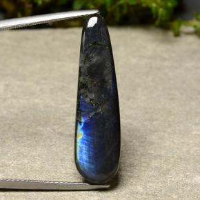 Espectrolita multicolorido natural 11,41ct, formato de pêra, opaco