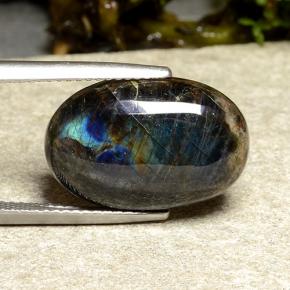 Espectrolita multicolorido natural 8,80ct, corte oval, opaco