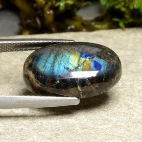 Espectrolita multicolorido natural 8,80ct, corte oval, opaco