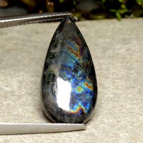 Spectrolite Multicolorido Natural 8.44ct, Formato de pêra, Opaco