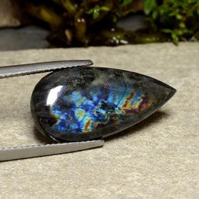 Spectrolite Multicolorido Natural 8.44ct, Formato de pêra, Opaco