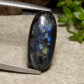 Espectrolita multicolorido natural 3,83ct, corte oval, opaco