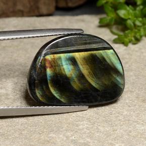 Espectrolita multicolorido natural 8,74ct, forma extravagante, opaco