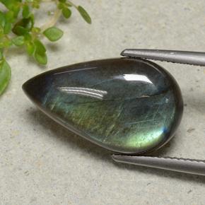 Espectrolita multicolorido natural 9,19ct, formato de pêra, opaco