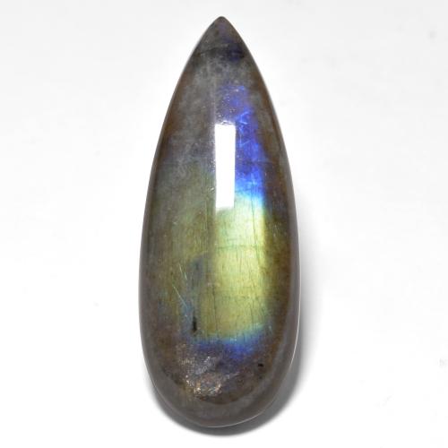 Espectrolita multicolorido natural 15,79ct, formato de pêra, translúcido