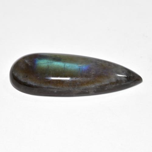 Espectrolita multicolorido natural 15,79ct, formato de pêra, translúcido