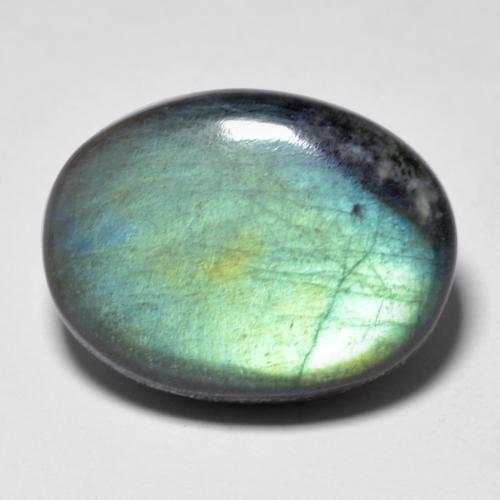 Spectrolite Multicolorido Natural 9.42ct, Corte Oval, Opaco