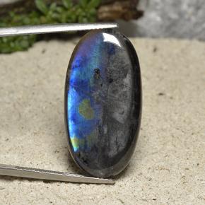 Espectrolita multicolorido natural 16,87ct, corte oval, opaco