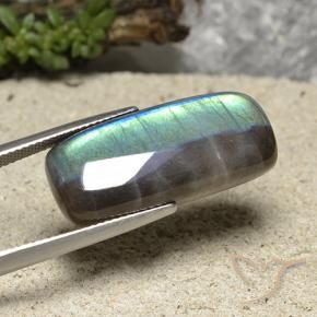 Espectrolita multicolorido natural 17,73ct, almofada cortada, opaco