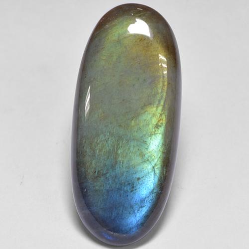 Espectrolita multicolorido natural 13,34ct, corte oval, opaco