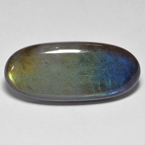Espectrolita multicolorido natural 13,34ct, corte oval, opaco