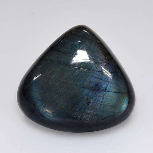Espectrolita multicolorido natural 9,77ct, formato de pêra, opaco
