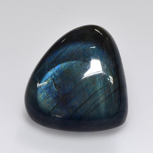 Espectrolita multicolorido natural 9,77ct, formato de pêra, opaco