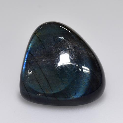 Espectrolita multicolorido natural 9,77ct, formato de pêra, opaco