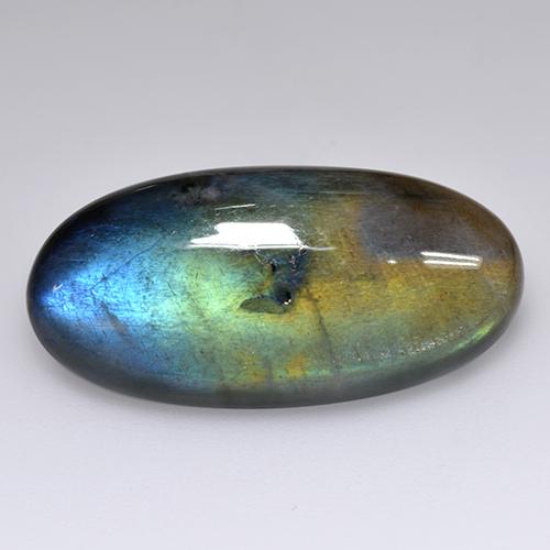 Espectrolita multicolorido natural 14,58ct, corte oval, opaco