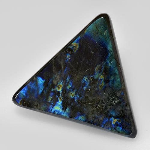 Espectrolita multicolorido natural 11,70ct, trillion, opaco