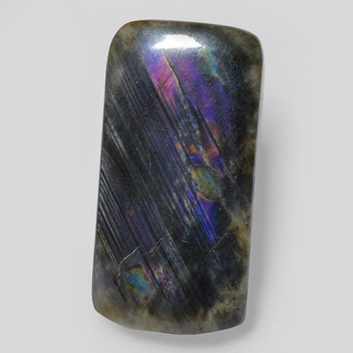 Espectrolita multicolorido natural 7,54ct, almofada cortada, opaco