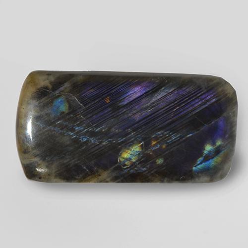 Espectrolita multicolorido natural 7,54ct, almofada cortada, opaco