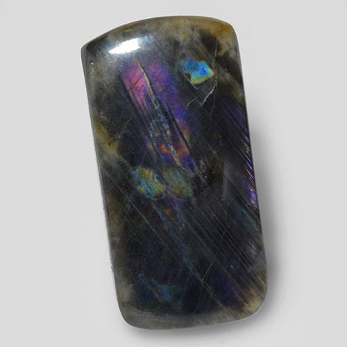 Espectrolita multicolorido natural 7,54ct, almofada cortada, opaco
