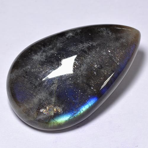 Spectrolite Multicolorido Natural 12.34ct, Formato de pêra, Opaco