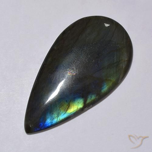 Espectrolita multicolorido natural 38,11ct, almofada cortada, opaco