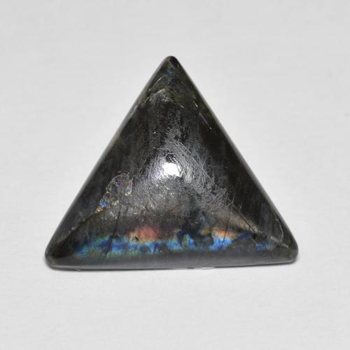 Espectrolita multicolorido natural 4,11ct, trillion, opaco