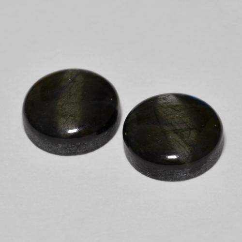 Pedras preciosas de espectrolita multicolorido natural de 3,66 ct, corte redondo, opaco