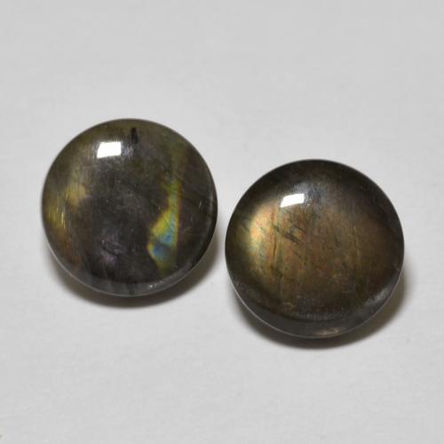 Pedras preciosas de espectrolita multicolorido natural de 3,00 ct, corte redondo, opaco