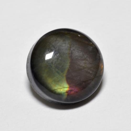 Espectrolita multicolorido natural 1,83ct, corte redondo, opaco