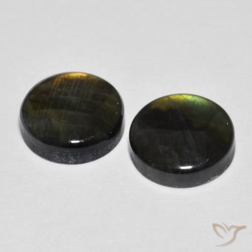 Pedras preciosas de Spectrolite Multicolorido natural de 3.53 ct, Redondo, Opaco