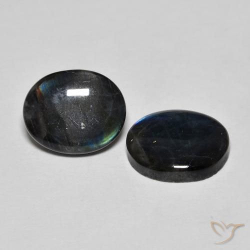 Pedras preciosas de Spectrolite Multicolorido natural de 4.14 ct, oval, Opaco