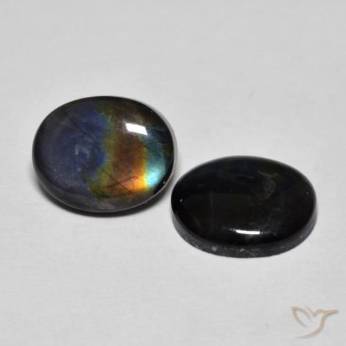 Pedras preciosas de Spectrolite Multicolorido natural de 4.19 ct, oval, Opaco