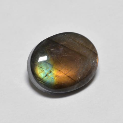 Espectrolita multicolorido natural 2,20ct, corte oval, opaco