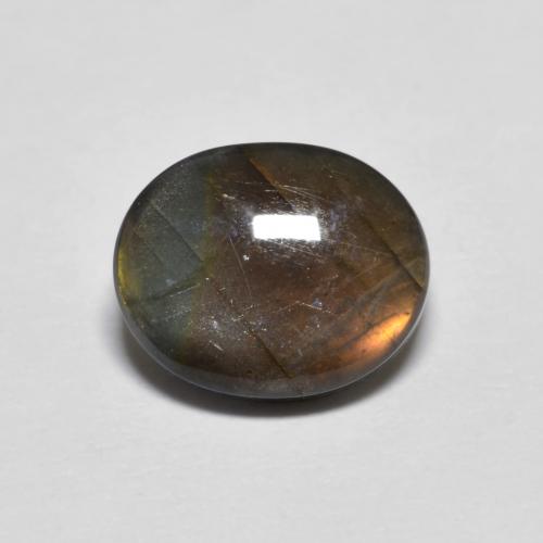 Espectrolita multicolorido natural 2,20ct, corte oval, opaco