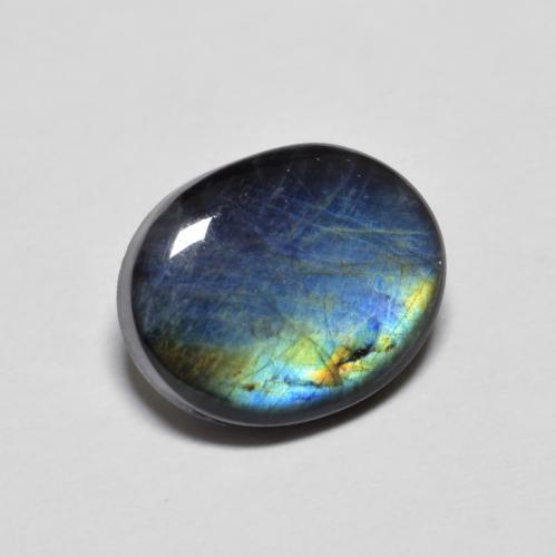 Espectrolita multicolorido natural 2,18ct, corte oval, opaco