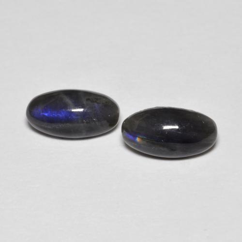 Pedras preciosas de espectrolita multicolorido natural de 1,37 ct, corte oval, opaco