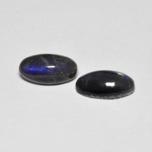 Pedras preciosas de espectrolita multicolorido natural de 1,37 ct, corte oval, opaco